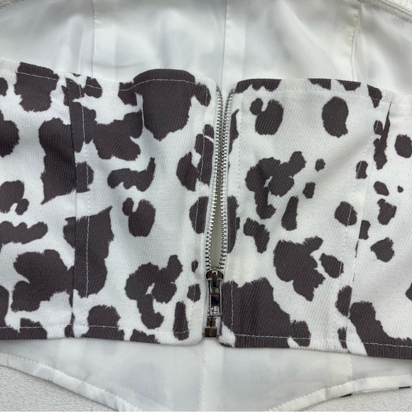 Princess Polly Coby Top Brown / White Corset Crop Style - Picture 7 of 7